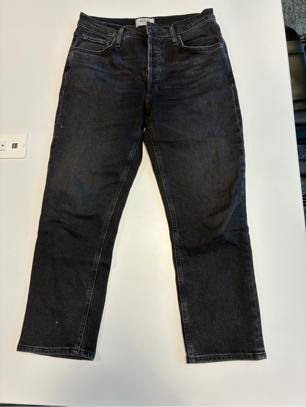 Agolde Men's Black Straight Jeans